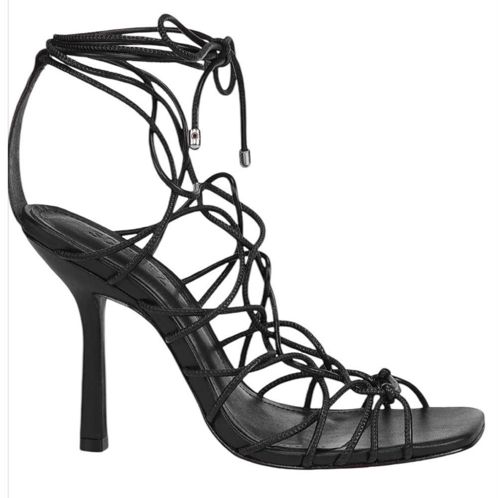 🖤NWT SCHUTZ Black Lace-Up Strappy High Heel Sandals 9🌃 - Picture 3 of 15